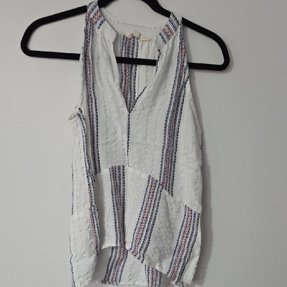 Sim And Sam Hi-Lo Striped Sleeveless Top - Size S
